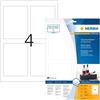HERMA Etichette per Marcatura, 90 x 120 mm, Etichette Adesive A4 per Stampante, 4 Etichette per Foglio, Bianco