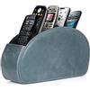 Londo Porta Telecomandi con 5 scomparti - Per contenere telecomandi di TV, stereo, decoder, DVD, Blu-Ray - in Vera Pelle con fodera interna in suede. Adatto per salotto o camera da letto