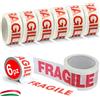 ROTOLI DI NASTRO ADESIVO SILENZIOSO FRAGILE 50 X 66 - SCOTCH IMBALLAGGIO PACCHI