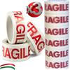 ROTOLI DI NASTRO ADESIVO SILENZIOSO FRAGILE 50 X 66 - SCOTCH IMBALLAGGIO PACCHI