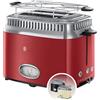 Russell Hobbs Tostapane Retro 2 Fette, Toast e Panini Farciti, 1300 W, Funzione Lift & Look, Riscalda e Scongela, Design Rosso - 21680-56