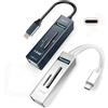 Linq Aglow.it Linq Card reader + Hub Usb C TPC527, Doppiatore USB 3.0 e Usb 2.0 + Let