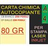 New Paper 250x2 FOGLI A4 CARTA 80GR CHIMICA BIANCA GIALLA AUTOCOPIANTE CB CF X STAMPANTE