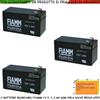FIAMM Batteria Accumulatore 12 V 1,2 Ah Fiamm Pb 3 Pezzi AGM VRLA Per Sirena Antifurto