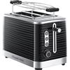 Russell Hobbs Tostapane - 2 Fette - Struttura lucida color Nero; Fessure per toast extra larghe; 6 livelli di doratura; Funzione di Scongelamento e Riscaldamento; 1050W Inspire Nero 24371-56