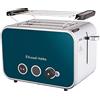 Russell Hobbs Tostapane - 2 Fette - Acciaio Inox Blu Oceano; Scomparti per toast extra larghi; 6 livelli di doratura; Scongelamento; Funzione solleva e guarda; 1600 W, DistinctionsOcean 26431-56