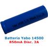 Batteria ricaricabile 14500 1200 mAh 3.7V Li-ion Litio lamelle saldabili  tabs