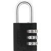 ABUS Lucchetto a Combinazione 145/30 - Alluminio, Codice Numerico, Nero | Codice a 3 cifre regolabile senza chiave - corpo anodizzato resistente - adatto per valigie, armadietti, cassette - livello
