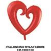 bws PALLONCINI MYLAR CUORE ROSSO DIAMETRO 1 MT