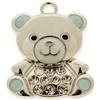 PuntoCasaStore® 12 PZ ciondolo zama teddy orsetto celeste 3 cm bomboniera nascita battesimo deco