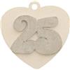 PuntoCasaStore® 12 PZ legno ciondolo cuore 25 anni anniversario nozze argento bomboniera applica