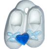 PuntoCasaStore® 12 pz magnete gesso scarpetta boy con cuore plexiglass azzurro h.4 cm calamita b