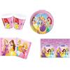 Disney KIT COORDINATO PRINCIPESSE COMPLEANNO FESTA PIATTI BICCHIERI TOVAGLIOLI TOVAGLIA