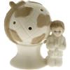 PuntoCasaStore® Globo mappamondo con bambino prima comunione e luce led in porcellana h.10 cm bo