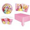 Disney KIT COORDINATO PRINCIPESSE COMPLEANNO FESTA PIATTI BICCHIERI TOVAGLIOLI TOVAGLIA