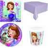 Decorata Party KIT COORDINATO PRINCIPESSA SOFIA COMPLEANNO PIATTI BICCHIERI TOVAGLIOLI TOVAGLIA