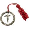 PuntoCasaStore® 12 pz ciondolo zama cerchio laureato in farmacia con caduceo d.4 cm nappina ross