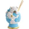 PuntoCasaStore® Profumatore diffusore orsetto mappamondo azzurro in porcellana con luce led h.11