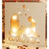 PuntoCasaStore® Quadro in legno con led nativita' sacra famiglia 40xh.40 cm decorazione idea reg