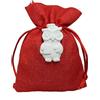 PuntoCasaStore® 10 pz sacchetto juta | sacchetto stoffa iuta rosso con gessetto gufo laurea 10 x