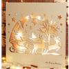 PuntoCasaStore® Quadro in legno con led santa claus babbo natale 40xh.40 cm decorazione idea reg