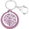 PuntoCasaStore® Portachiavi moschettone albero della vita cuori rosa BAG-2000/03RS-1