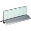 Durable 820219 Desk Presenter De Luxe, Portanome da Tavolo, Tenuta Sicura del Pannello, 61/122 x 210 mm, Confezione da 2 Pezzi, Trasparente
