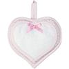 Filet - Fiocco Nascita Bambina a forma di cuore ricamabile | Colore rosa | Misure 20x20 cm | Made in Italy
