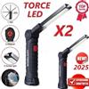 leovin X2 LAMPADA DA LAVORO RICARICABILE LED POTENTE 800L COB TORCIA MAGNETICA OFFICINA
