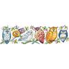 Heritage Crafts Heritage KCOP1575-E - Set per punto croce, motivo gufi su parata, 37,5 x 10,5 cm