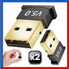 2x Adattatore Chiavetta Ricevitore Bluetooth USB 5.0 per PC Notebook Windows Mac