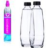 SodaStream Spruzzatore Duo Bundle Quick-Connect CO2 cilindri, 3 bottiglie  di vetro e 1 bottiglia in plastica lavabile in lavastoviglie, altezza: 44