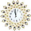 Orologio da parete Orologio con diamanti in cristallo di pavone per la