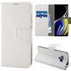 Newtop Custodia Libretto Flip Cover Chiusura Magnetica per Samsung Galaxy Note 9 Bianco