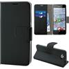 Newtop Custodia Libretto Flip Cover Chiusura Magnetica per Microsoft Lumia 950 Nero