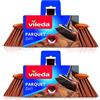Vileda Scopa 2in1 Parquet 2 Pezzi Ricambio x pavimenti delicati pulizia interni