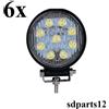 Autonet 6x 12V/24V Lampade Alogeni 27w Led a Diodi Luce Flood Fuoristrada Lavoro 114 mm