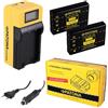 PATONA 2x Batteria Patona + Caricabatteria Synchron per Praktica DVC 5.1 HD