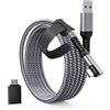 Tiergrade Link Cable 3M compatibile con Quest2 / Pico 4, USB A to C Accessori per cavi con trasferimento dati da 5 Gbps, cavo USB3.0 intrecciato in nylon per cuffie VR e PC da gioco