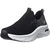 Skechers Arch Fit D'lux - Key Journey, Sneaker Donna, Maglia Nera Con Finiture Bianche, 41 EU