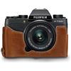 MegaGear MG1495 Fujifilm X-T100 Ever Ready Custodia metà copertura in Vera pelle per Fotocamera con Tracolla, Marrone
