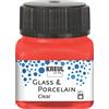 KREUL 16205 - Vetro e porcellana rosso ciliegia trasparente, in barattolo da 20 ml, vernice trasparente a base d'acqua per vetro e porcellana, a rapida essiccazione, cristallina