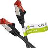 Goobay 92749 Cavo di rete Lan CAT 6 per Gigabit Ethernet S-FTP Cavo patch a doppia schermatura con spina RJ45, 5 m, nero