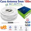 Fte Maxital CAVO ANTENNA TV SATELLITARE TERRESTRE OTTIMO PER SKY MATASSA 100mt 5MM