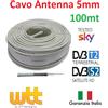 Wttelettronica CAVO ANTENNA COASSIALE 5 MM PER TERRESTRE E SAT. PVC BIANCO BOBINA 100MT