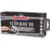Spontex Extra Black Guanti monouso in vinile, senza polvere e senza lattice, versatili, in pratica scatola dispenser, taglia L, confezione da 100, colore: Nero