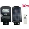 Lampione Stradale Faro a LED Pannello Solare Crepuscolare Telecomando 30W