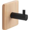 GEDY | Juncos Bamboom Appendiabiti Singolo e Quadrato, Colore Nero, Dimensioni 5 x 5 x 3,8 cm e Peso 0,035 kg