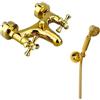 EASILY Rubinetto miscelatore vasca da bagno con doccetta stile vintage oro ROMO 59469