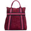 FIRENZE ARTEGIANI. Venusta Borsa zaino da donna. Vera pelle scamosciata, tela premium, stampa 35 x 10 x 35 cm. Colore: Bordeaux, bordeaux, Taglia unica, Casual